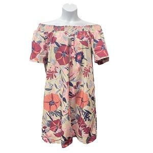LOFT Outlet Floral Print Off the Shoulder Summer Dress Women's XL